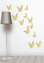 Wall Stickers 6 Wedding Decorations 12pcs Goldsilver 3d Simulation Butterfly Bridal Shower Birthday Party Home Diy4376074