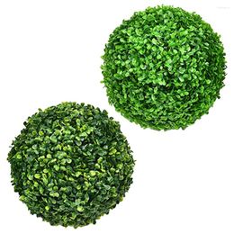 Decorative Flowers 2 Pcs Simulated Grass Ball Decoration Christmas Artificial Pendants Topiary Ceiling Creepmas Fake Plant Balls Plastic