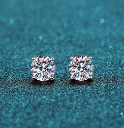 BOEYCJR S925 Classic 4 Prongs 05115ct F Colour Moissanite VVS Fine Jewellery Diamond Stud Earring With certificate for Women2736060