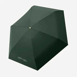 Umbrellas Mini Sun Umbrella Small Pocket Rain Umbrella Vinyl Folding Umbrella UV Ultraviolet Protection Sun Shade Pocket Parasol Capsule