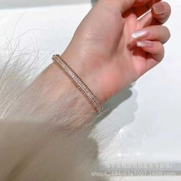 Van Cl ap classic Handset Beaded Edge Diamond Bracelet for Women Plated with 18K Rose Gold Silver Full Sky Star Set