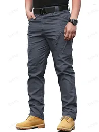 Men's Pants Outdoor Multi Functional Tactical Pocket Hiking Waterproof Sweatpants Wear Resistant Cargo
