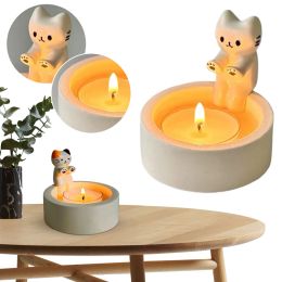 Candles Cartoon Kitten Candle Holder Creative Kitten Aromatherapy Candlestick Kitten Warming Paws Candlestick Gift for Cat Lover