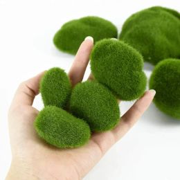 Decorations 10Pcs Simulation Moss Stone Artificial Moss Rocks Ball Fake Green Plant for Home Garden Flower Pot Decoration Creative Crafts