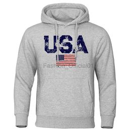 Men's Hoodies Sweatshirts Vintage Usa Flag Street Print Clothing Men Hip Hop Personality Hooded Crewneck Fashion Hoodies Fleece Pullovers Sweatshirts d240429