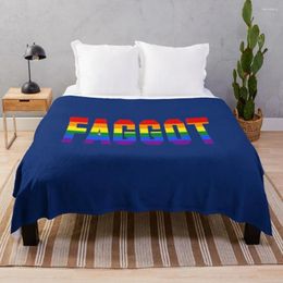 Blankets FAGGOT LOVE IS HUMAN Throw Blanket Heavy To Sleep Vintage Cute Plaid