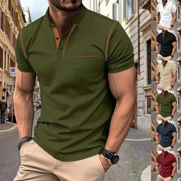 Men's Polos 2024 American Luxury Summer Breathable Polo Shirt With Collar Short Sleeves Slim Fit Ball Top