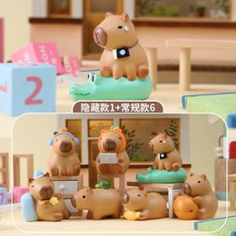 Capybara Blind Box Animal Kapibara Figure Toys Surprise Action Kawaii Model Birthday Gift 240422