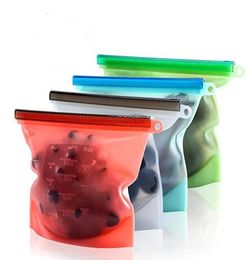 Reusable Grocery Silicone Food Bags Fresh Lunch Bag Sandwich Snack Liquid zer Bags Airtight Seal vegetable fruit Storage Bags 6090509