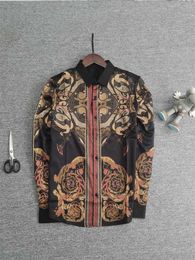 2024 디자이너 드레스 셔츠 비즈니스 패션 캐주얼 셔츠 브랜드 남성 스프링 슬림 핏 셔츠 아시아 크기 2218