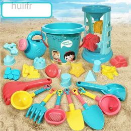 Sand Play Water Fun 23PCS Summer Beach Set Toys For Kids Sand Plastic Bucket Watering Bottle Shovels Children Beach Water Game Toys Tools d240429