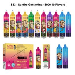 Sunfire 18000 Puff 2% 5% Nic Pen Hookah Vaper Vaporizer E Cigarette Airflow co Wholesale I Vape Disposable Puffs 18K 15K 12K LED Display Screen Disposable Vape Pen France