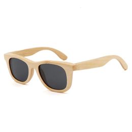 BerWer Children Sunglasses Natural Small Bamboo Wooden Eyewear For Boys Girls Kids Sun Glasses 240417