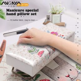 Equipment Angnya Ins Style Leather Manicure Nail Hand Pillow Set with Stand Waterproof Nail Hand Rests Arms Wrists Hand Holder Cushion