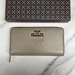 Toryburche Bag Designer Discount Handbag Women's Bag Kira Grid Long Wallet Purse Leather Zipper Card Wallets European Purses For Men Women Tori Birch Bag 271