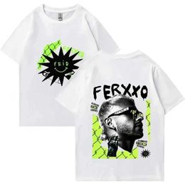 Men's T-Shirts Rapper Feid Ferxxo Tour Print Tshirt Men Women T-shirts Cotton T Shirt Hip Hop Strtwear Short Slve T Tops Summer Clothes T240425