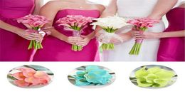Calla Lily Bride Bouquet 34CM Long Single Artificial Flower Silk Flower 13 Color Option for Wedding Anniversary Home Decoration3636219