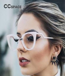 Sunglasses Frames Sexy Lady Cat Eye Glasses Women Red White CCSPACE 45045 Brand Designer Optical EyeGlasses Metal Temple Fashion E7659605