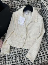 Designer di lusso giacca da donna autunno e inverno Nuova piccola fragranza dolce e delicata età temperamento riducendo il cappotto corto guscio di tweed grossolana