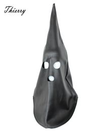 Thierry ghost executioner hood mask Full Cover Bondage Head Hood with open mouth eye sex toys for Fetish couples Adult Game T2006253811
