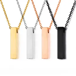 Pendant Necklaces Rectangle Bar Urn For Ashes Cremation Memorial Stainless Steel Keepsake Jewellery Women Men Minimalist