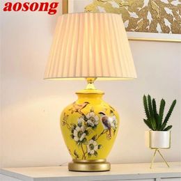 Table Lamps AOSONG Contemporary Ceramics Lamp American Style Living Room Bedroom Bedside Desk Light El Engineering Decorative