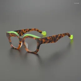 Sunglasses Frames Niche Fashion Eyeglass Frame For Women Acetate Thick And Wide Edged Large Leopard Print Men's Personalized Glasses