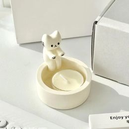 Candles Cartoon Kitten Candle Holder Warming Paws Scented Light Holder Cat Aromatherapy Candle Holder Desktop Decorative Ornaments