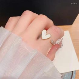 Cluster Rings Japan And Korea Heart-shaped Fashion Personality Niche Design Love Heart Open Ring