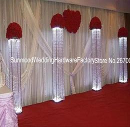 Wedding walk way flower stand stage venue arylic crystal column pillar for wedding decoration5459578