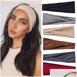 Hair Accessories 2024 New Fashion Women Headband Twist Cotton Wide Turban Twisted Knotted Headwrap Girls Hairband Scrunchies Drop Deli Otqmc