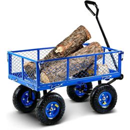 Camping Waggon Lawn Garden Utility CartBeach WHeavy Duty Removable Side Meshes All Terrain 400 Lbs Cap Trolley Supplies 240420