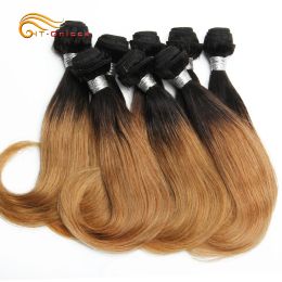 Weaves Weaves Brazilian Curly Hair Bundles for Women Ombre Curly Human Hair Bundles 8 Bundles Bob Hair 1B30 100 Human Hair Products