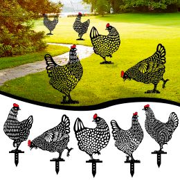 Decorations Garden Decor Chicken Yard Art Outdoor Backyard Lawn Stakes Acrylic Hen Yard Decor Gift Easter Decorations Gardening Ornaments