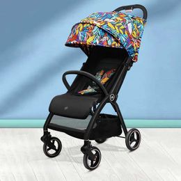 Strollers# Baby stroller can sit and lie down foldable portable baby travel cart 6KG ultra light newborn Q240429