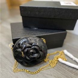 luxurys Designer crossbody bag small coin bags womens black purse fashion shoulder bag luxurys Camellia flower shape Genuine leather ch Kivb