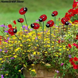 Decorations 10PCS Bunch of Insect ladybug Multichamber Stakes Colourful Flower Pots Garden Yard Plant Decorations