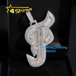 Sterling silver 925 fine Jewellery custom iced out vvs moissanite letter initial hip hop Jewellery diamond pendantDesigner Jewellery