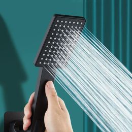 Set High Pressure Shower Head Square Handheld Sprinkler Silver/Black Multifunction Universal Sprayer Home Bathroom Accessories