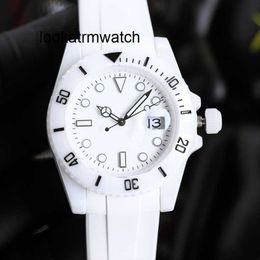 Automatic Watch RLX Clean Factory Ceramic Case Watch Mens Luxury Automatic Whitre Watches 41mm Rubber Strap Swimming Wristwatches Sapphire
