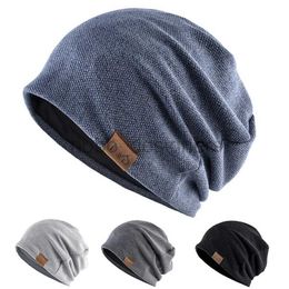 Beanie/Skull Caps Fashion New Autumn Spring Beanies Hat For Men Women Casual Soft Outdoor Warm Knitted Skullcaps Unisex Hip Hop Baggy Hat Bonnet d240429