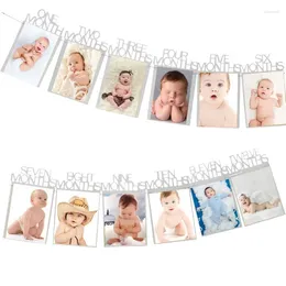 Party Decoration First Baby Birthday Banners Boy Girl 12 Month Po Bunting Shower Paper Garland Kids