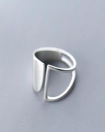 100 Authentic REAL925 Sterling Silver Fine Jewellery Geometric Hollow Plain Long Ring thumb Wider GTLJ14893009806