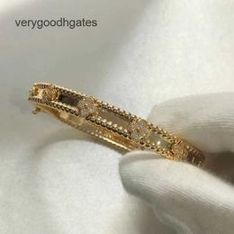 Van Cl ap classic V gold material CNC precision carving process kaleidoscope bracelet female narrow version inlaid with high grade feeling LATO
