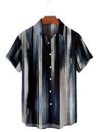 2024 5XL Hawaiian Mens Shirt Colourful Striped Camisa Short Sleeve Shirts For Men Casual Top Oversized Tee Shirt Men Clothing 240428