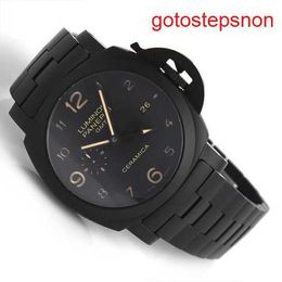 Sports Wrist Watch Panerai Luminor Series Swiss Watch Mens Mechanical Famous Luxury Watch PAM00438 Black Ceramic 44mm