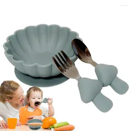 Dinnerware Sets Baby Feeding Set Led Weaning Supplies Cute Pumpkin Design Tableware Silicone With Soft Spoon Fork