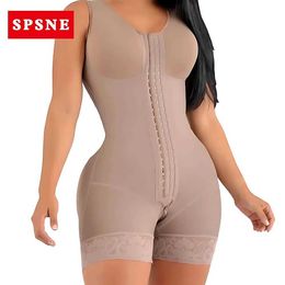 Women's Shapers Full plastic height compression shaping girl with chest used for postpartum weight loss and abdominal Fajas Colombianas Y240429