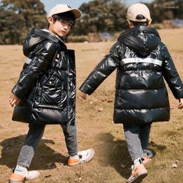 Down Coat Winter Glossy Waterproof Thicker Warm Oversize Outerwear For Girls 90% White Duck Jackets Y3637