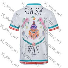 Casablanc Shirt Men Designer Shirts Fit Casual Popular Casa Blanca Man Polo Men's Clothing Topquality Casa Blanca High End Lightweight and Breathable Dress 9491